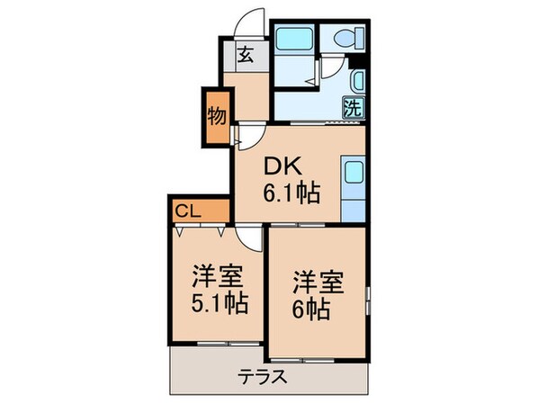 アンジュ・フランBの物件間取画像